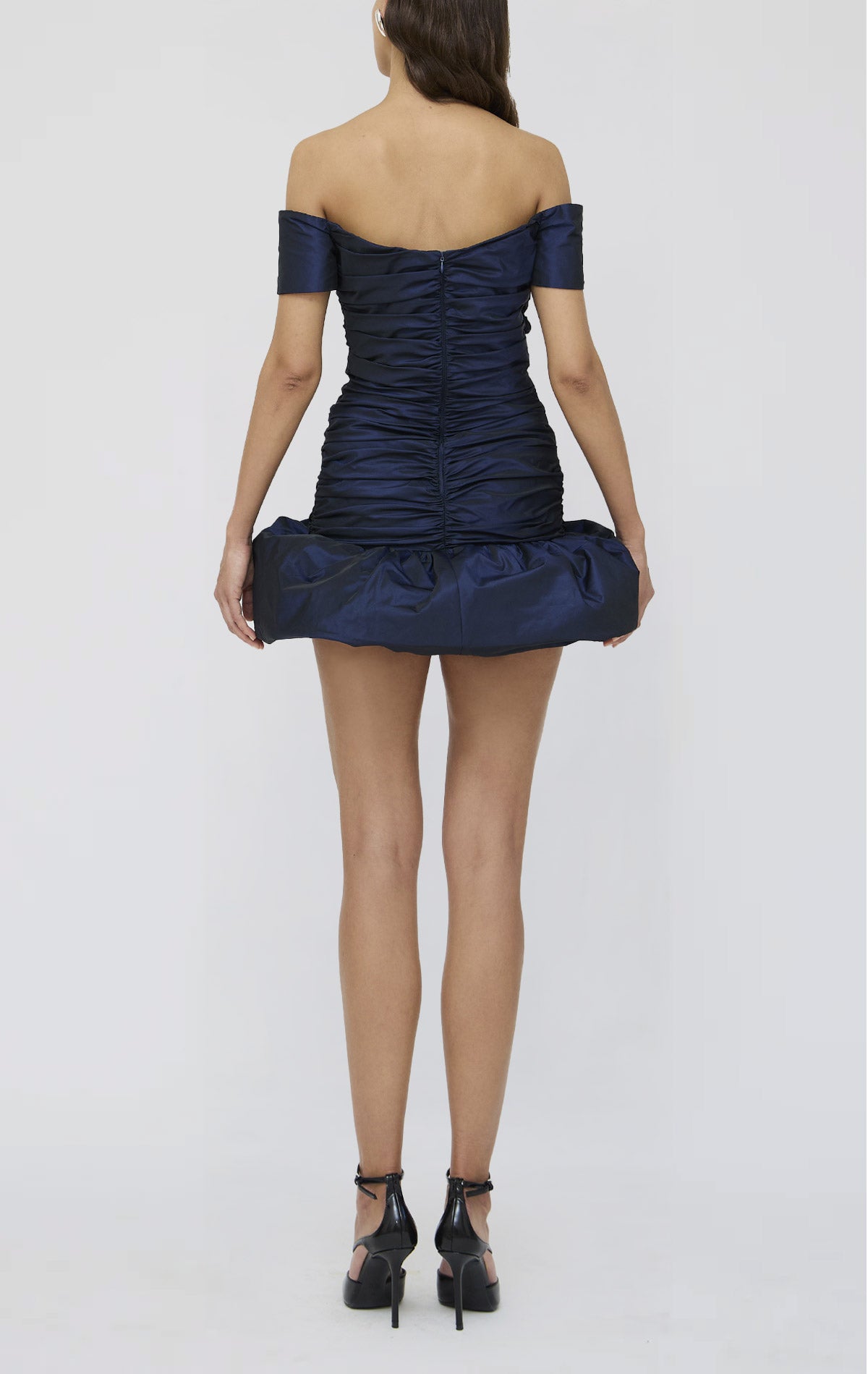 Mina Dress Night Blue Taffeta - Silvia Astore