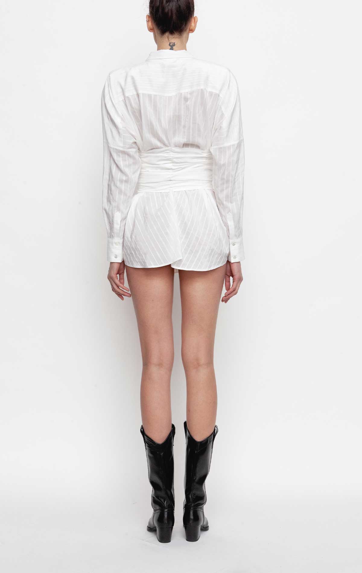 Ambra Shirt/Dress White Cotton - Silvia Astore