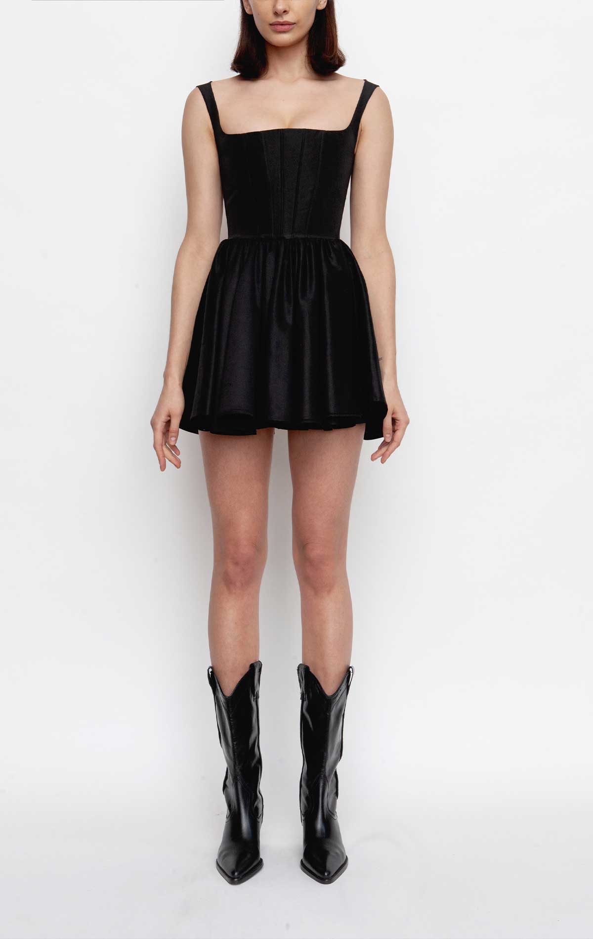 Annie Dress Black Cotton - Silvia Astore