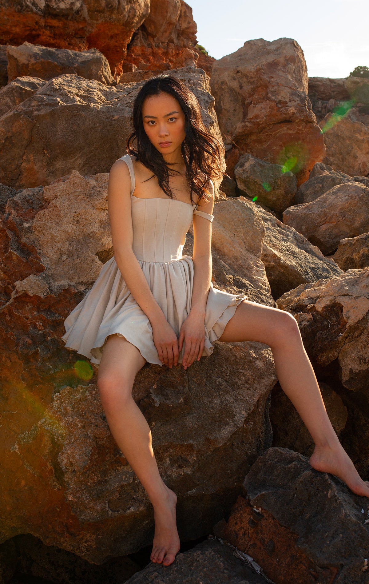 Annie Dress Sand Linen - Silvia Astore