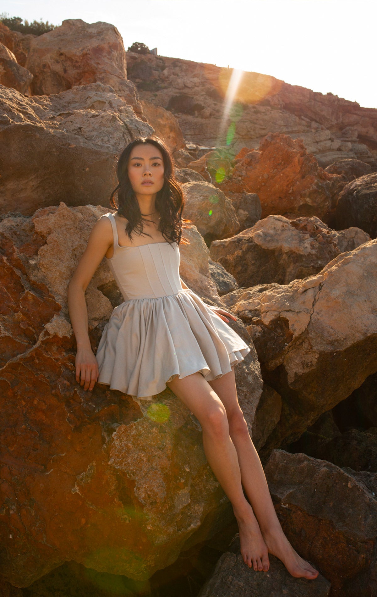 Annie Dress Sand Linen