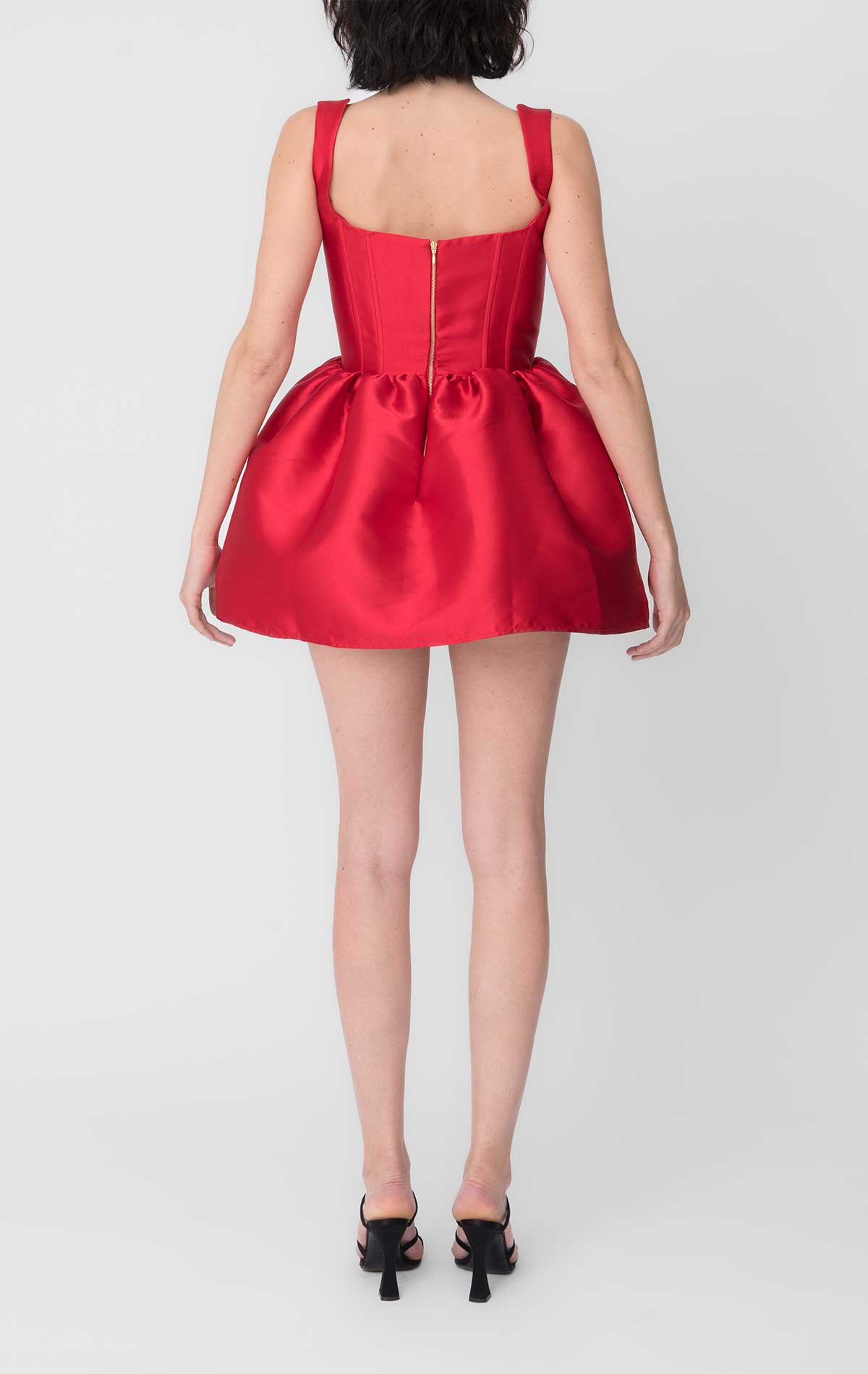 Annie Dress Red Mikado - Silvia Astore