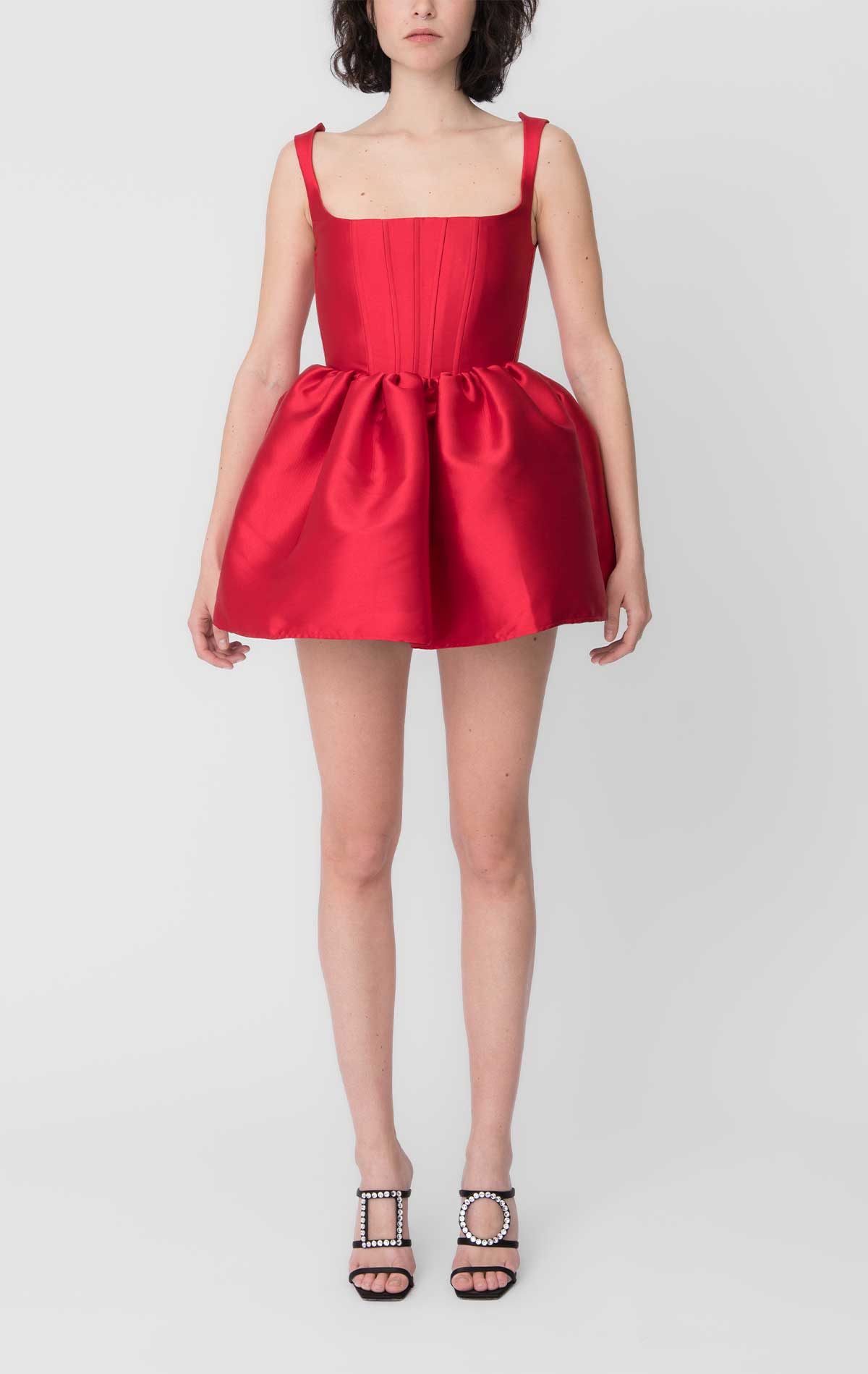 Annie Dress Red Mikado - Silvia Astore