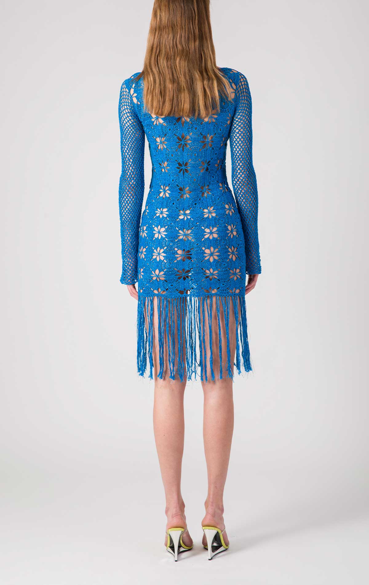 Camelia Dress Turquoise Crochet - Silvia Astore