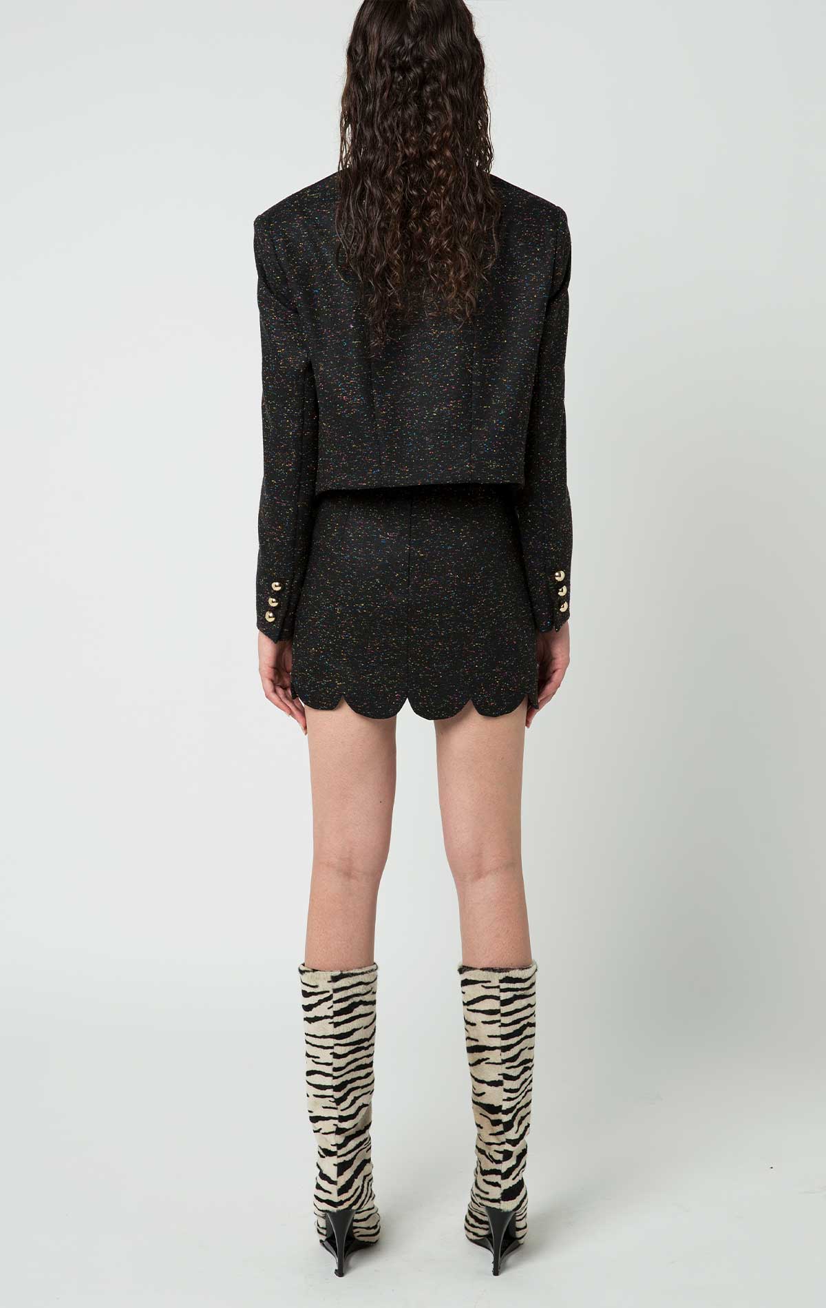 Carter Set Black Wool Tweed - Silvia Astore