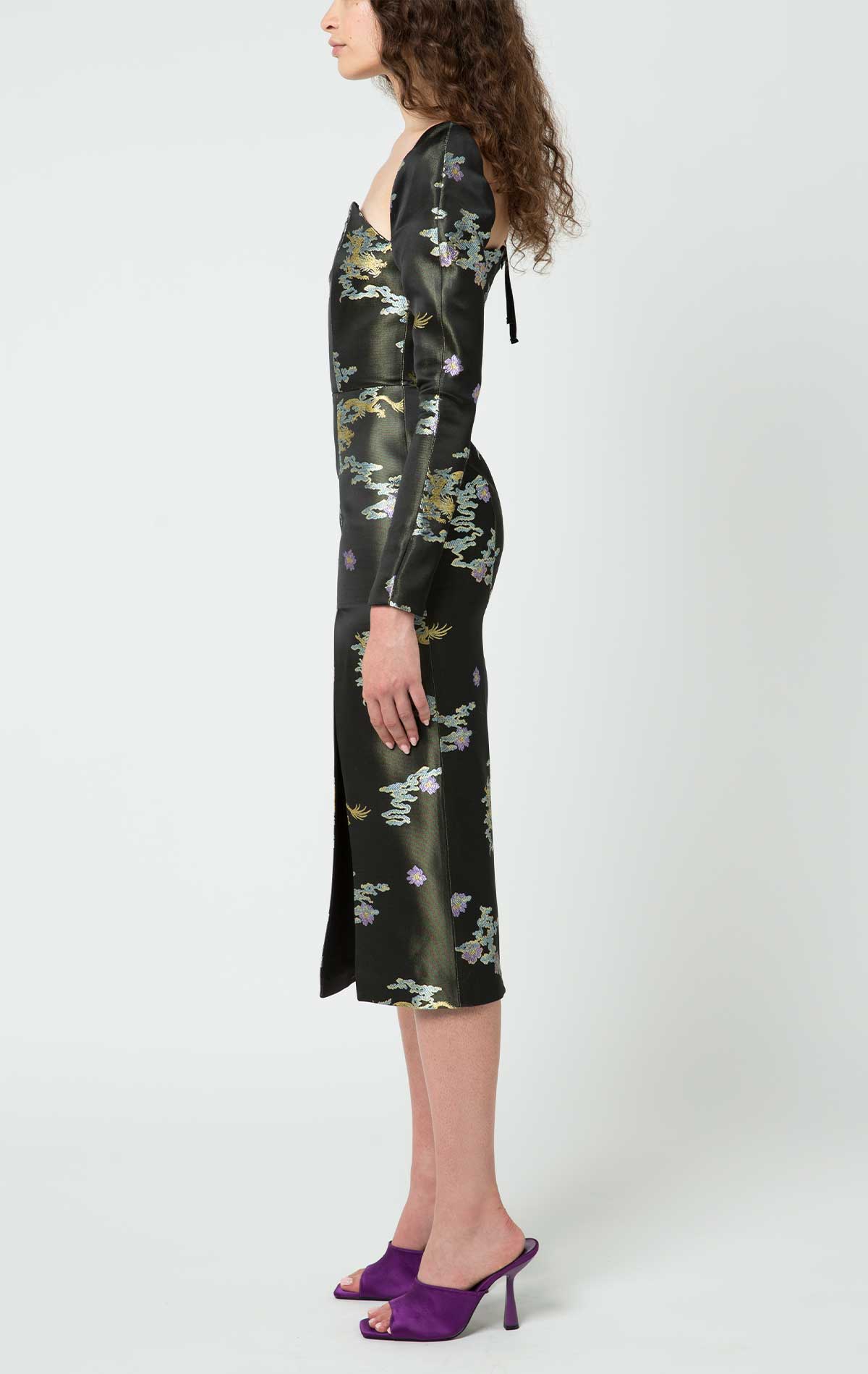 Chloe Dress Dragon Jacquard - Silvia Astore