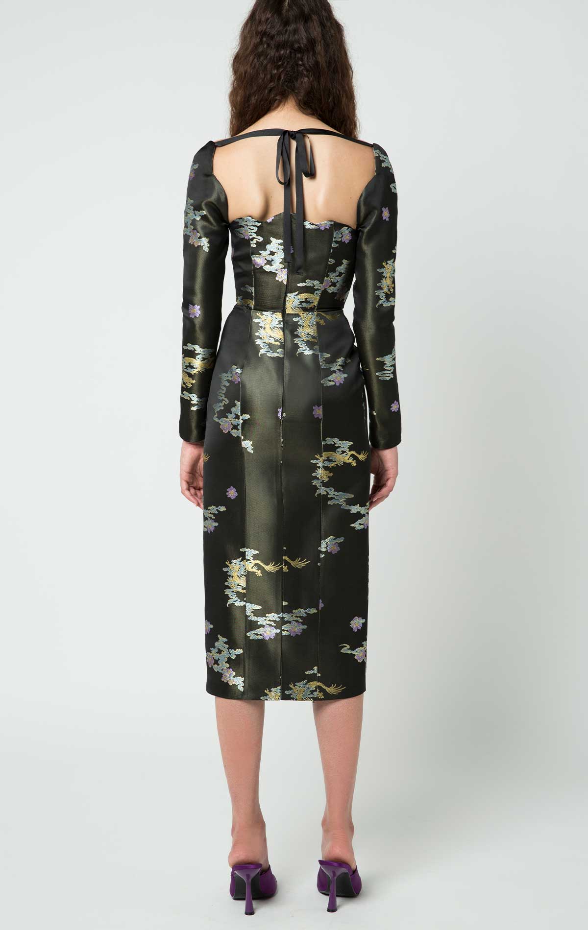 Chloe Dress Dragon Jacquard - Silvia Astore
