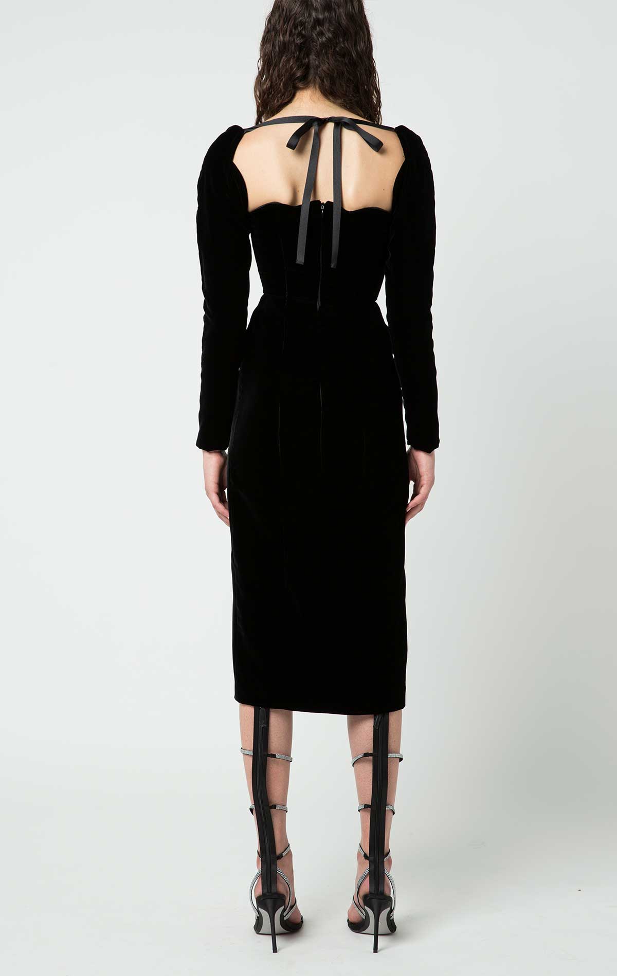 Chloe Dress Black Velvet - Silvia Astore