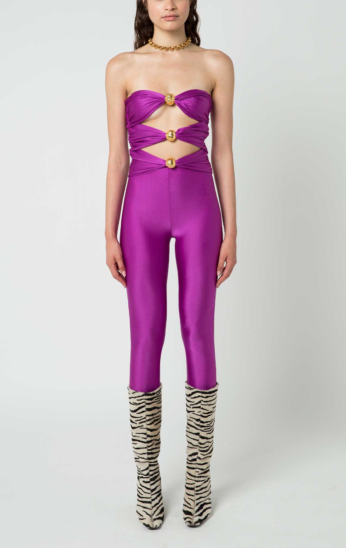 Goa Jumpsuit Cerise Lycra - Silvia Astore