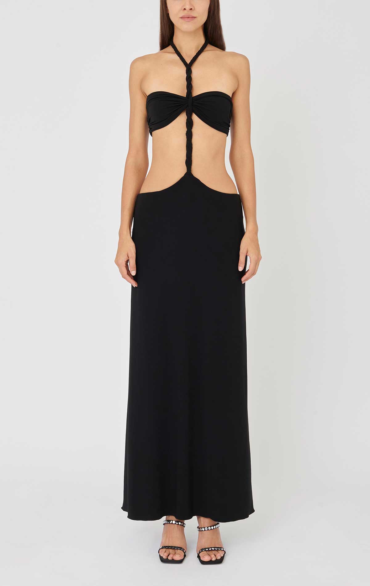 Iris Dress Black Lycra - Silvia Astore