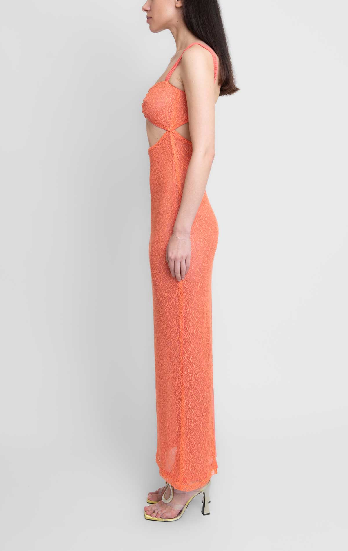 Isa Dress Peach Lace - Silvia Astore