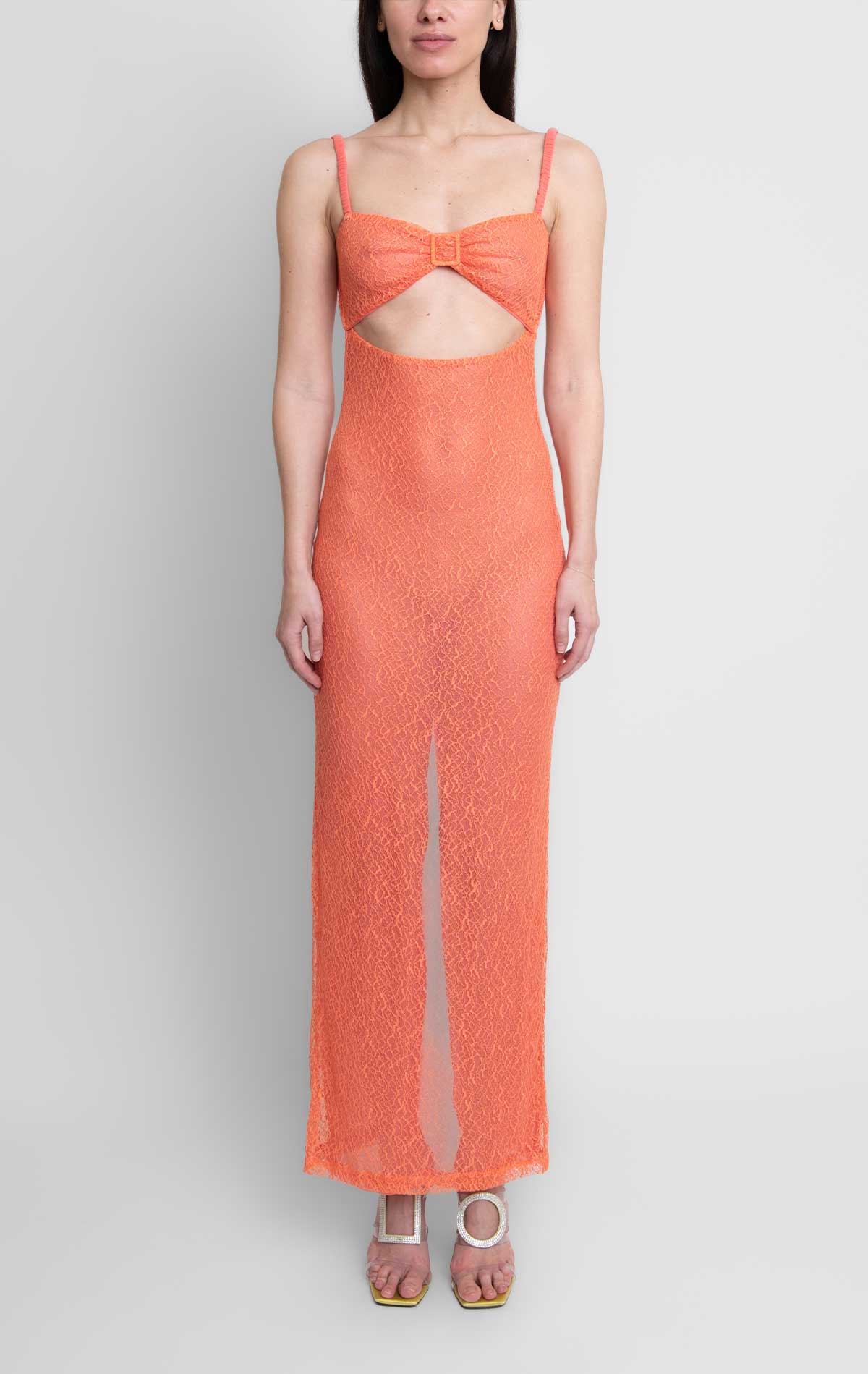Isa Dress Peach Lace - Silvia Astore