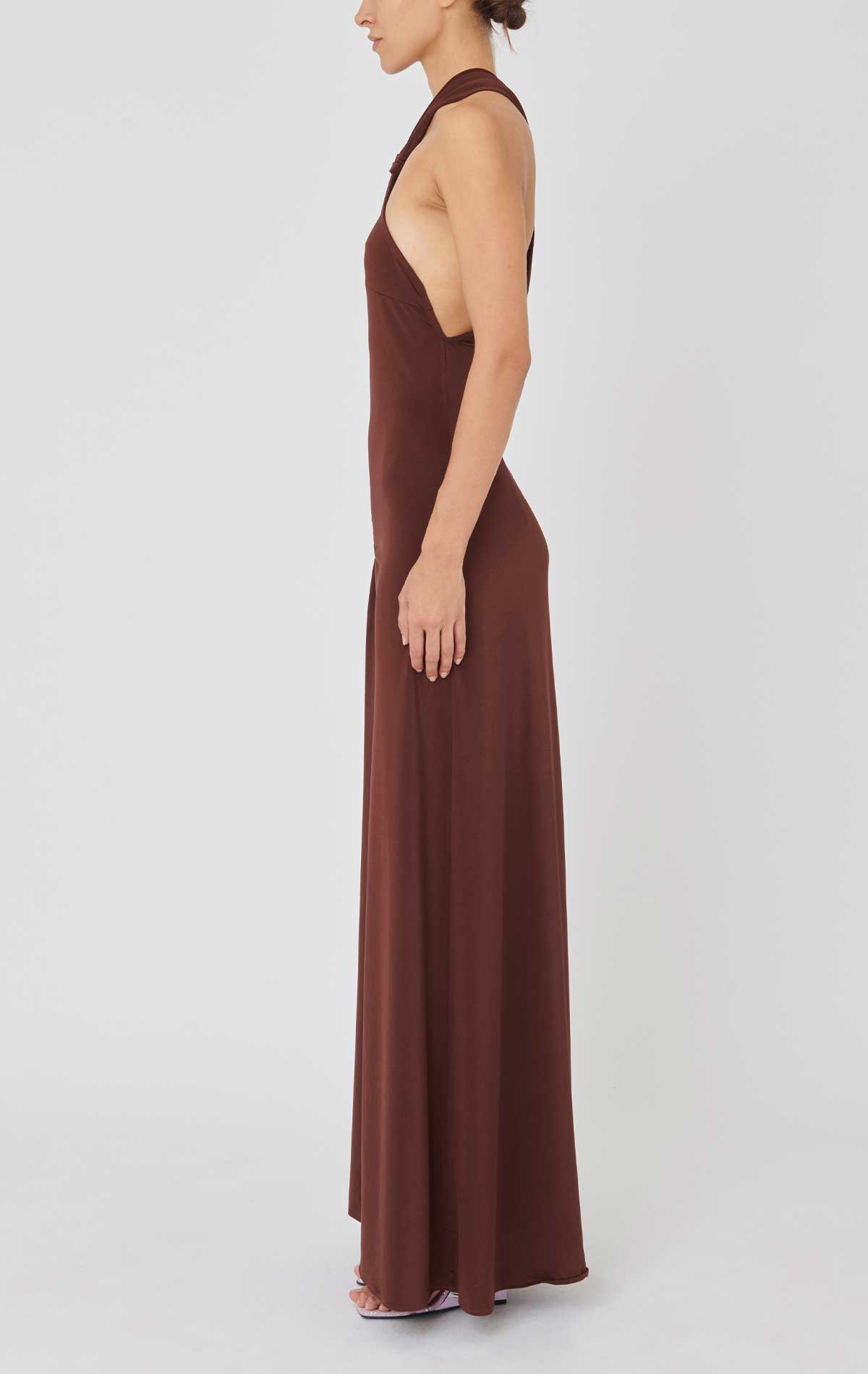 Kim Dress Chocolate Stretch jersey - Silvia Astore