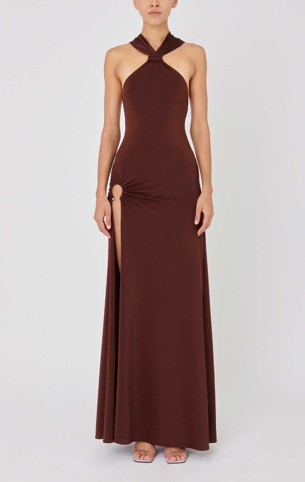Kim Dress Chocolate Stretch jersey - Silvia Astore