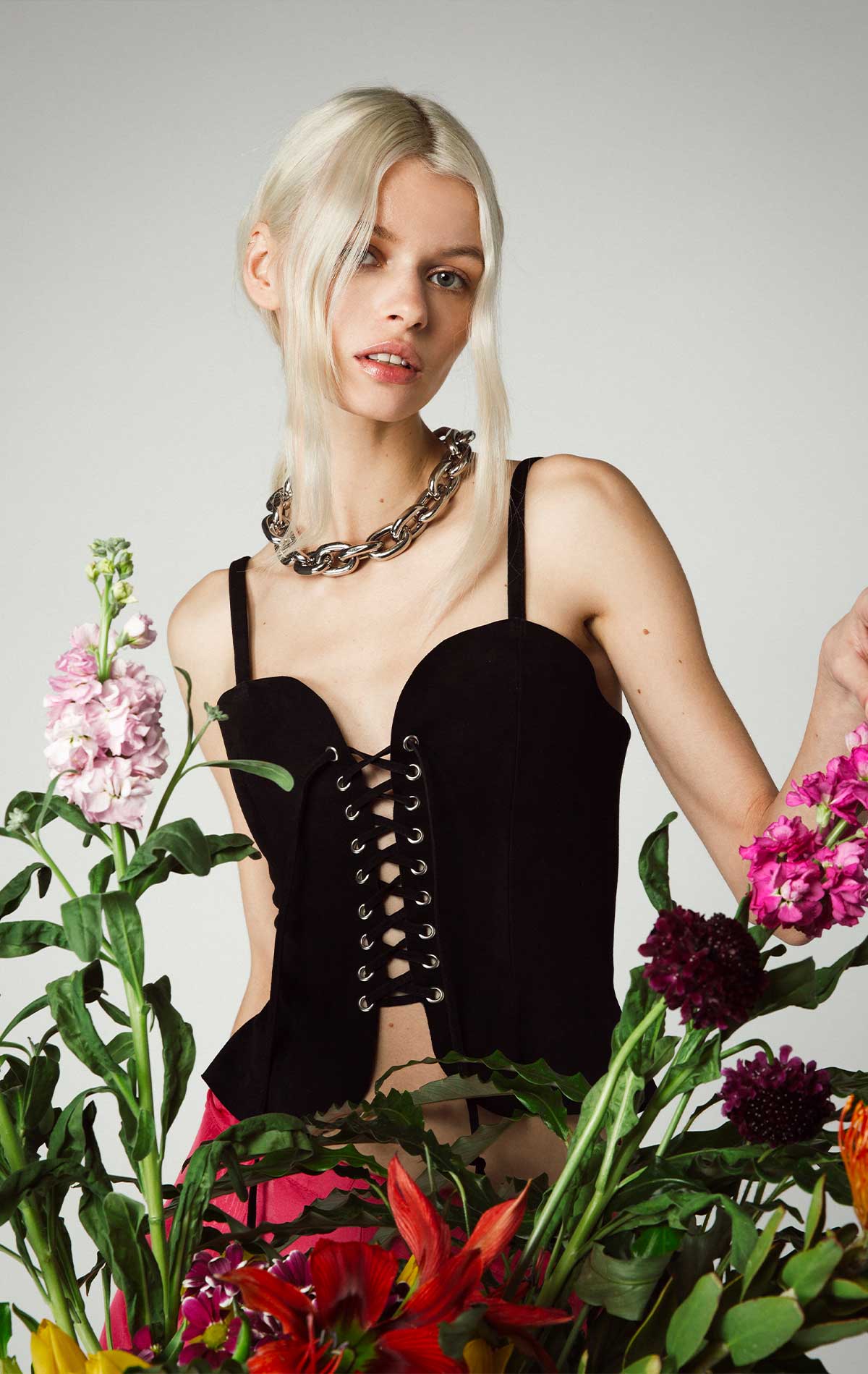 Kate Corset Black Suede - Silvia Astore