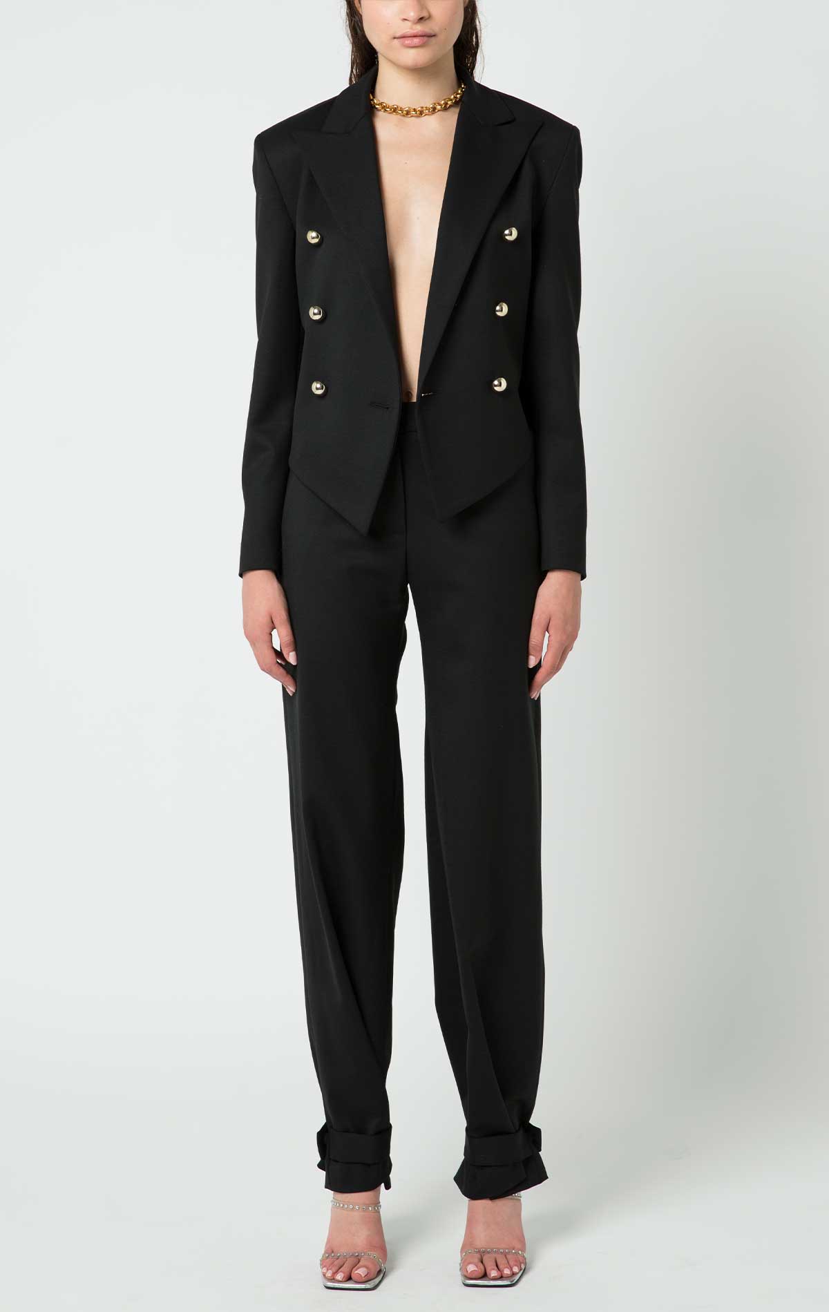 Leon Suit Black Wool - Silvia Astore