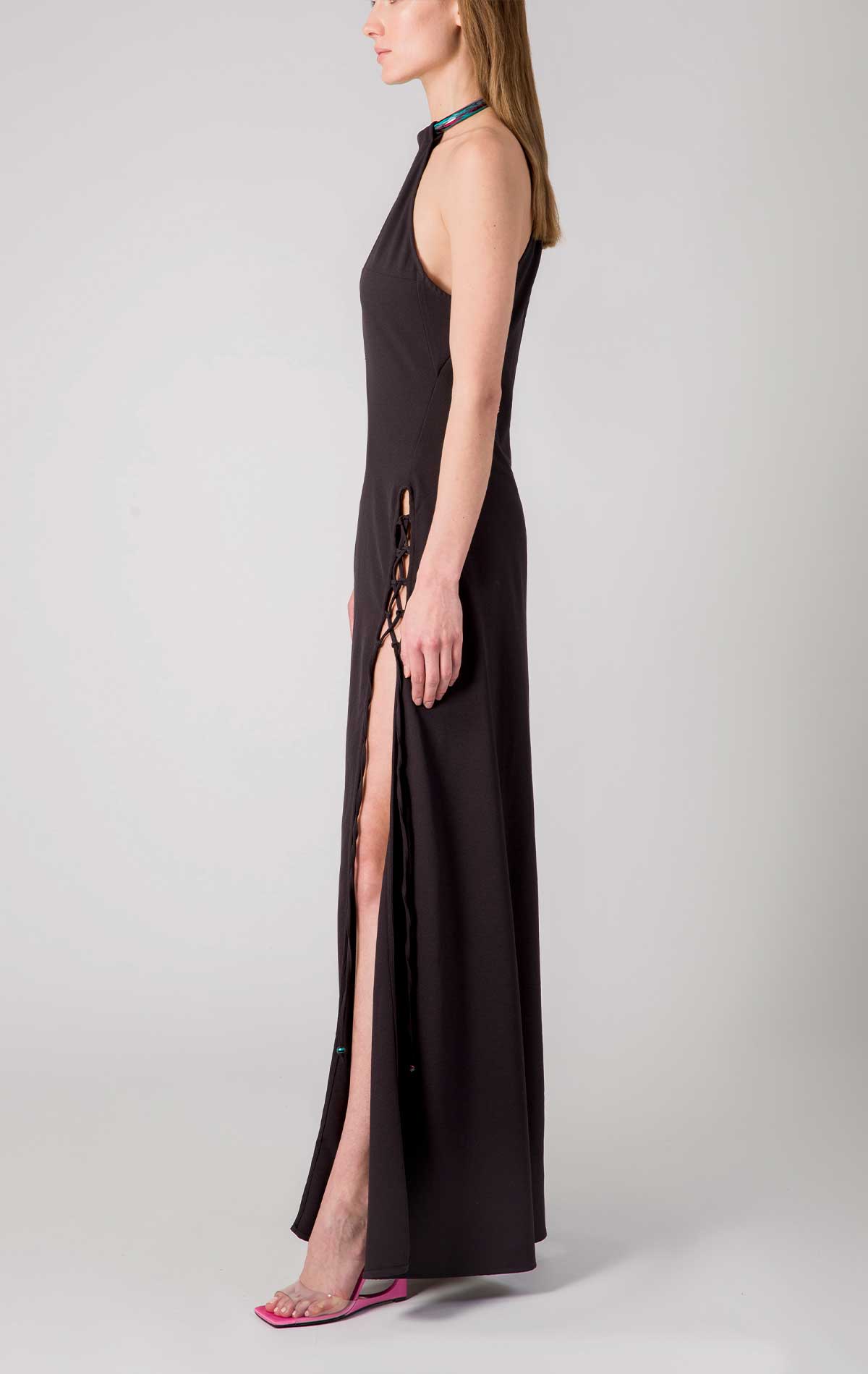 Liza Dress Black Crepe Stretch - Silvia Astore