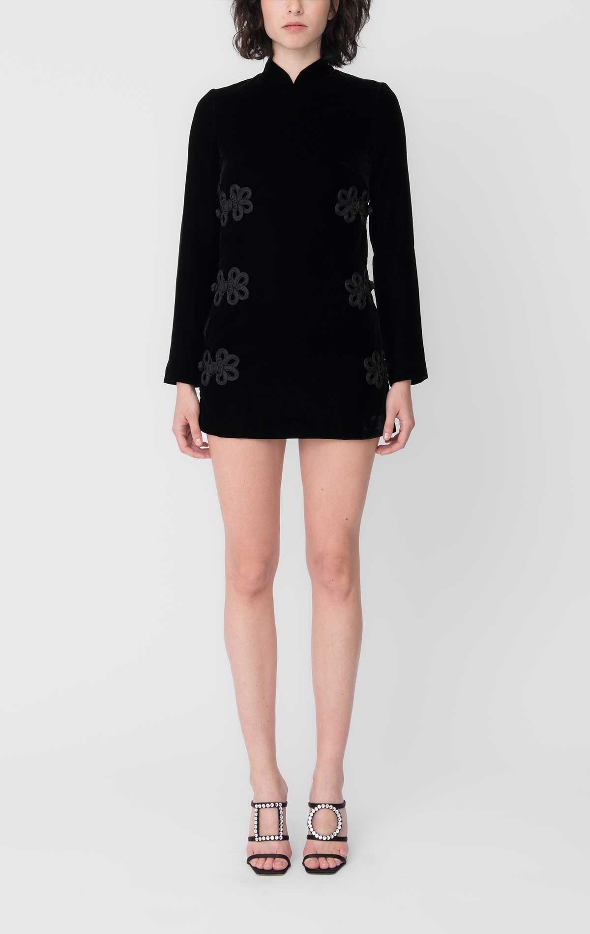 Ming Dress Black Velvet - Silvia Astore