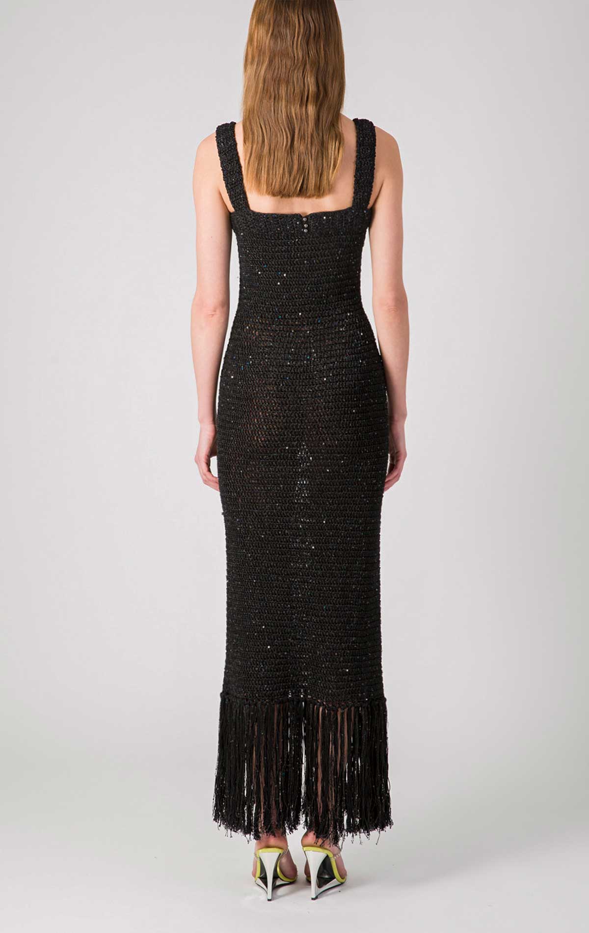 Nerea Dress Black Crochet - Silvia Astore