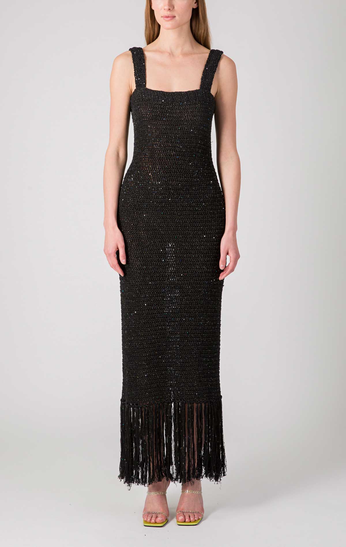 Nerea Dress Black Crochet - Silvia Astore