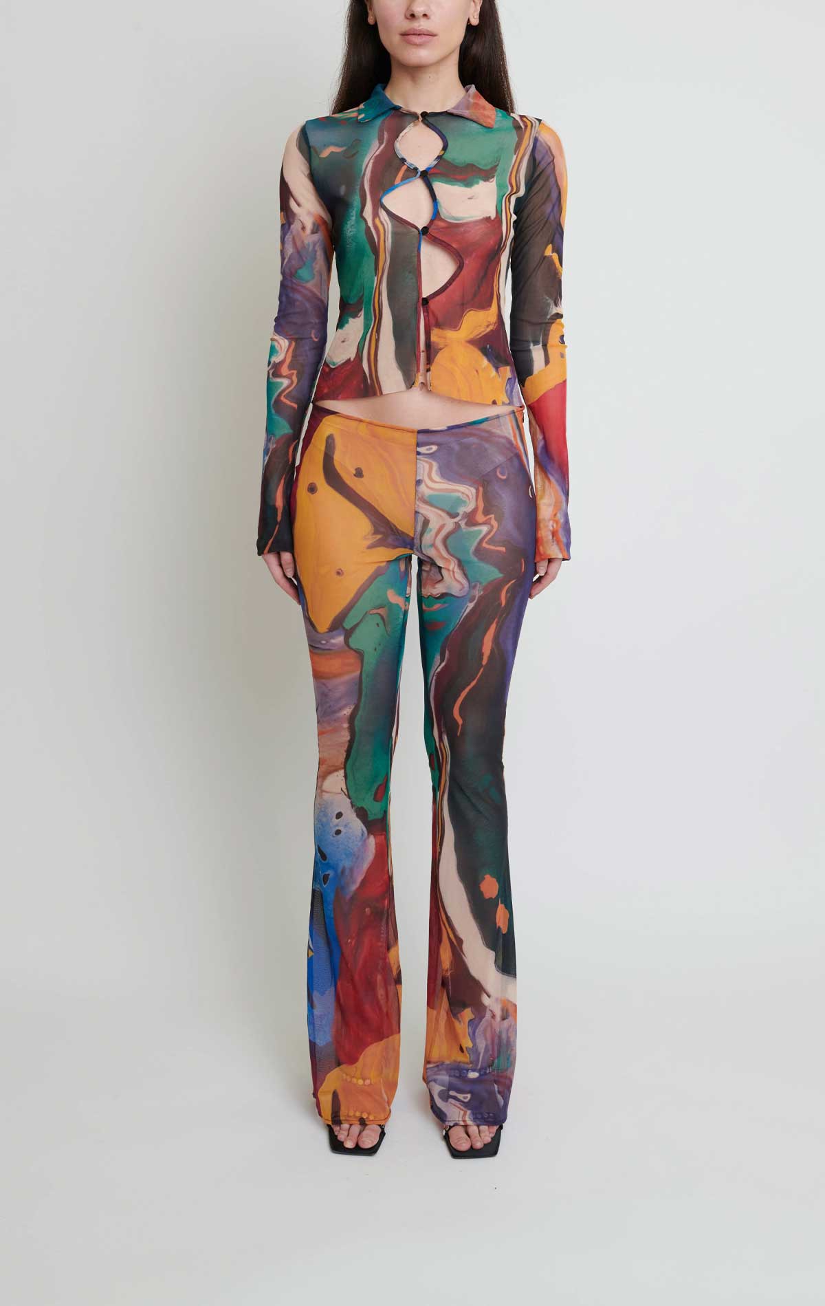 Sole Set Watercolor print Mesh - Silvia Astore
