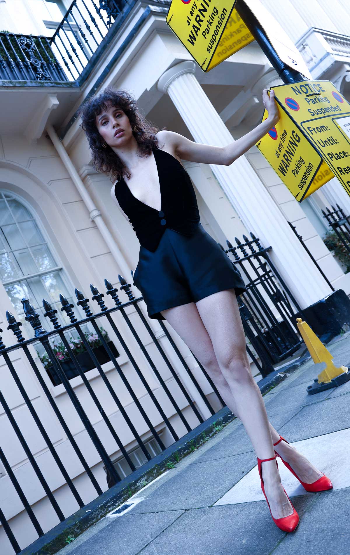 Sienna Jumpsuit Black Velvet and Mikado