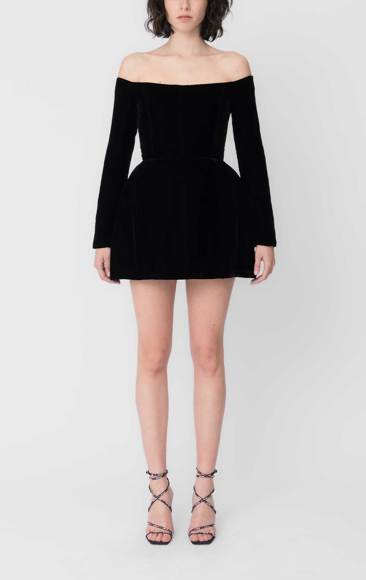 Silvi Dress Black Velvet - Silvia Astore
