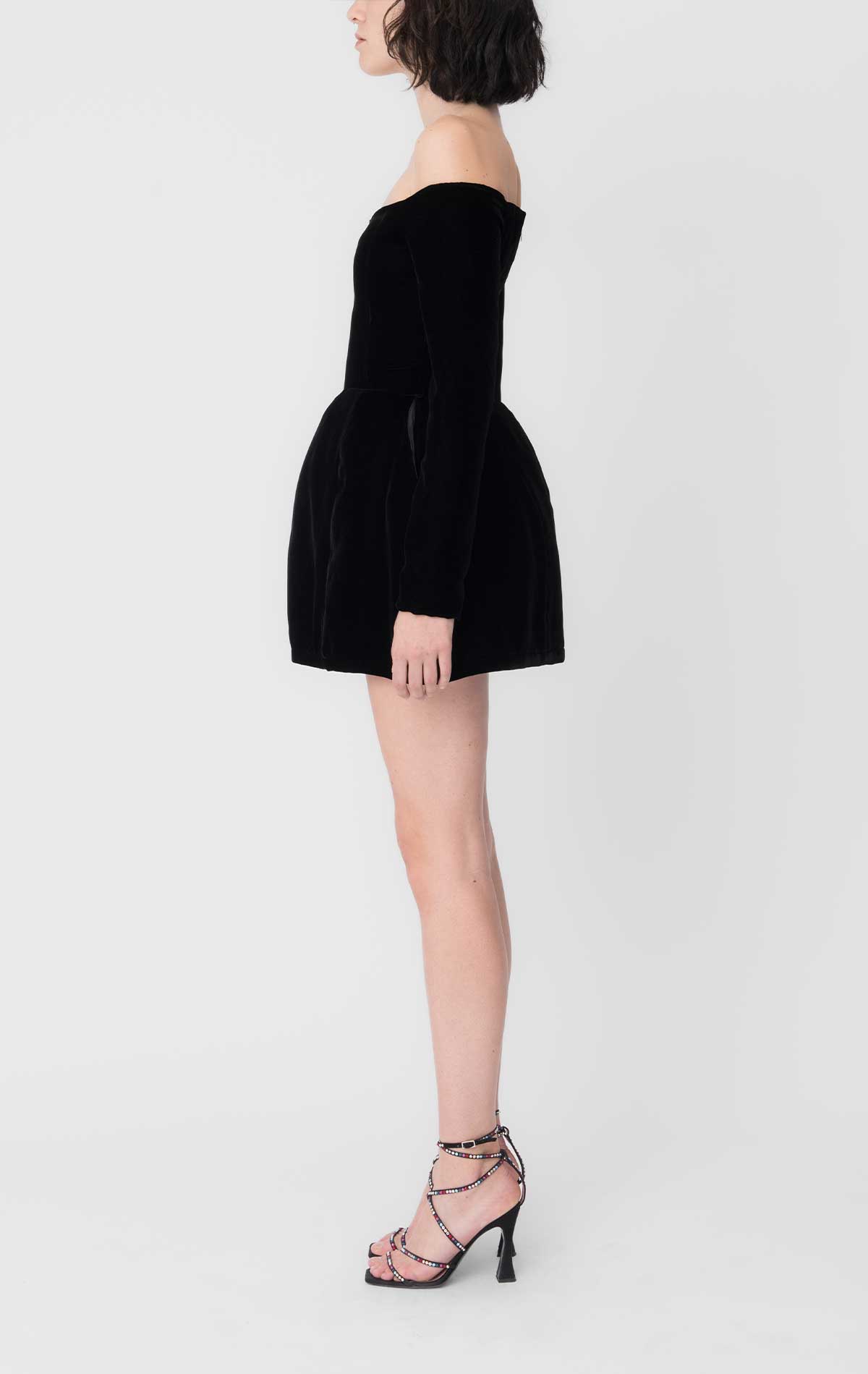 Silvi Dress Black Velvet - Silvia Astore