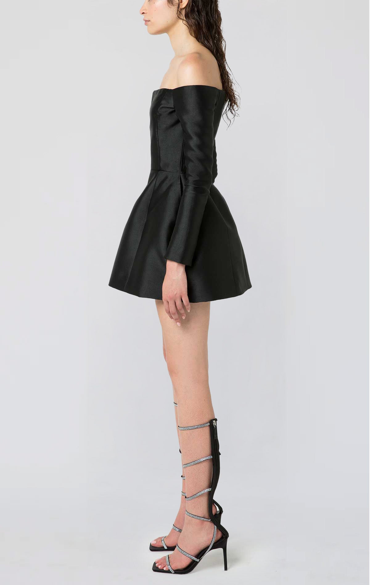 Silvi Dress Black Mikado - Silvia Astore