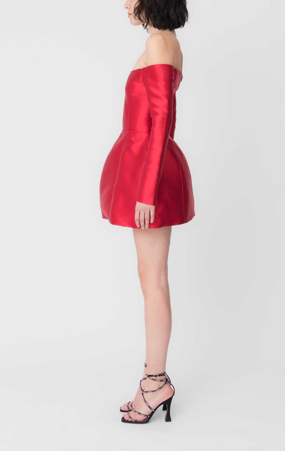 Silvi Dress Red Mikado - Silvia Astore