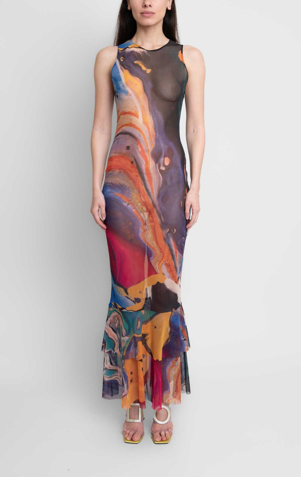 Tish Dress Print Mesh - Silvia Astore