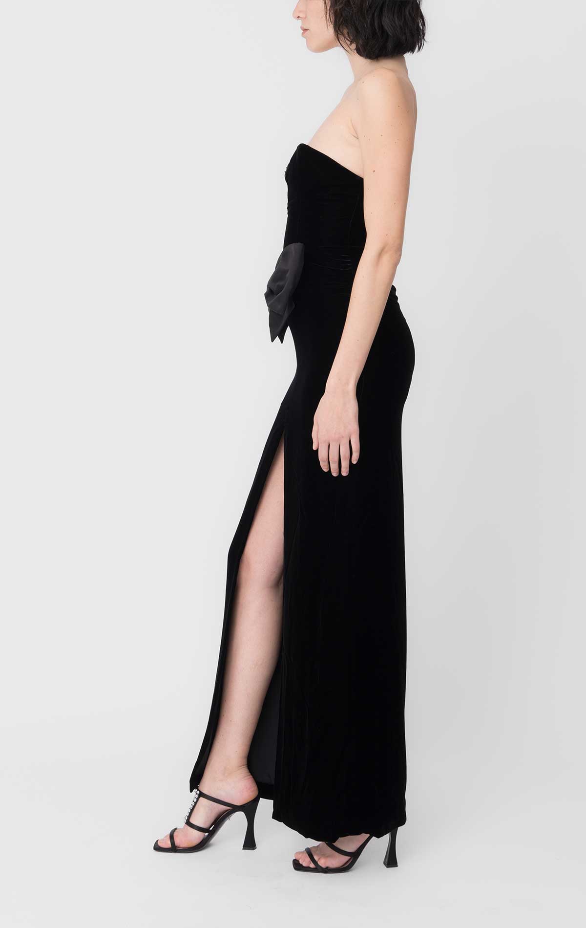 Vivienne Dress Black Velvet - Silvia Astore