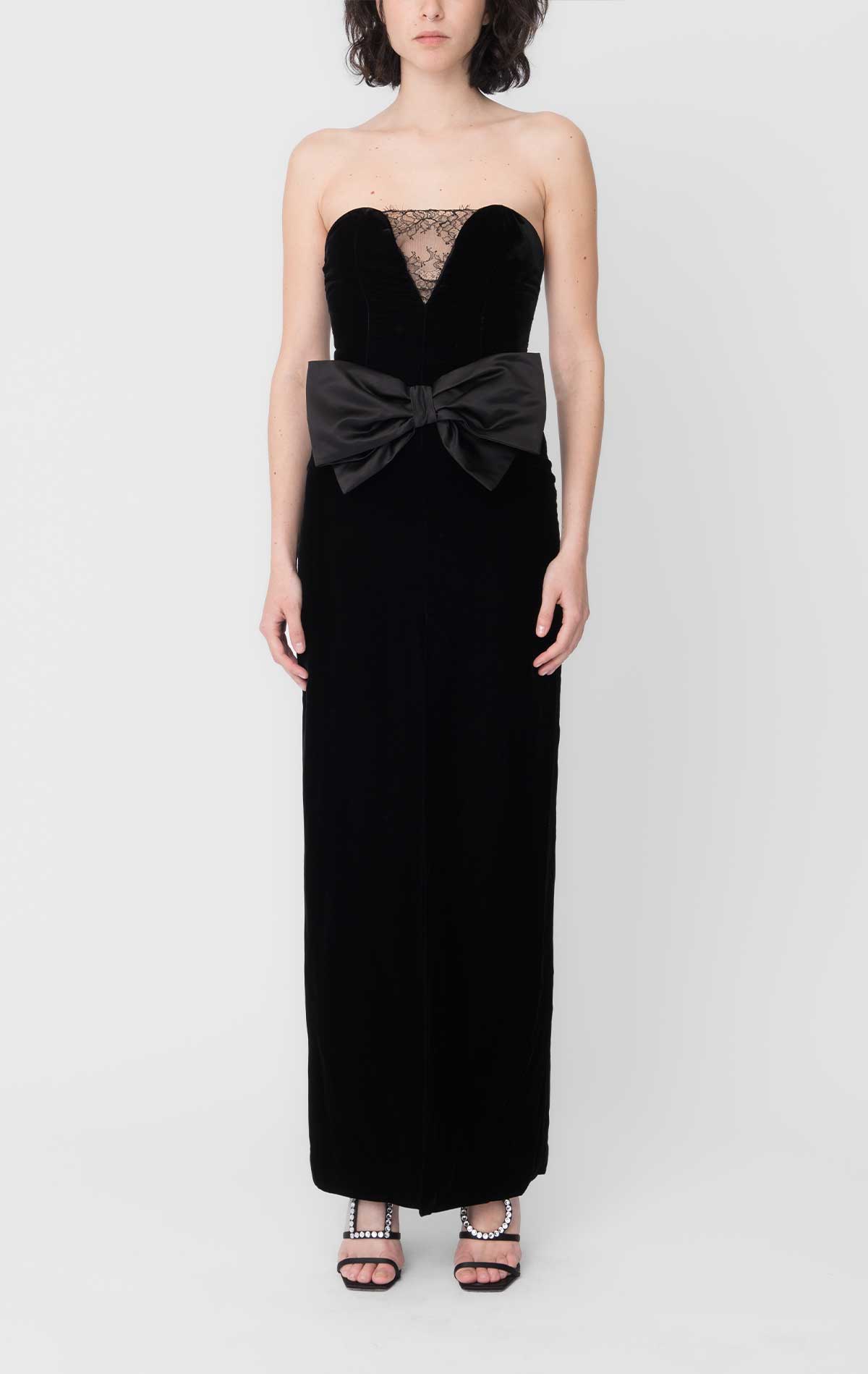 Vivienne Dress Black Velvet - Silvia Astore
