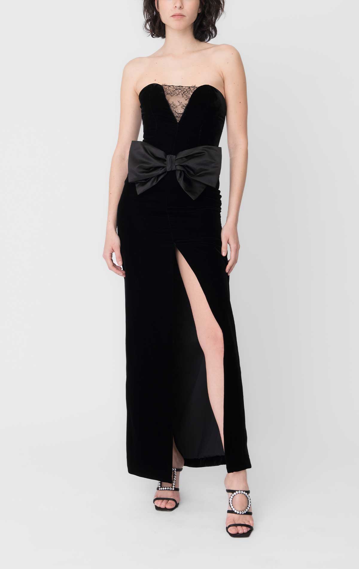Vivienne Dress Black Velvet - Silvia Astore