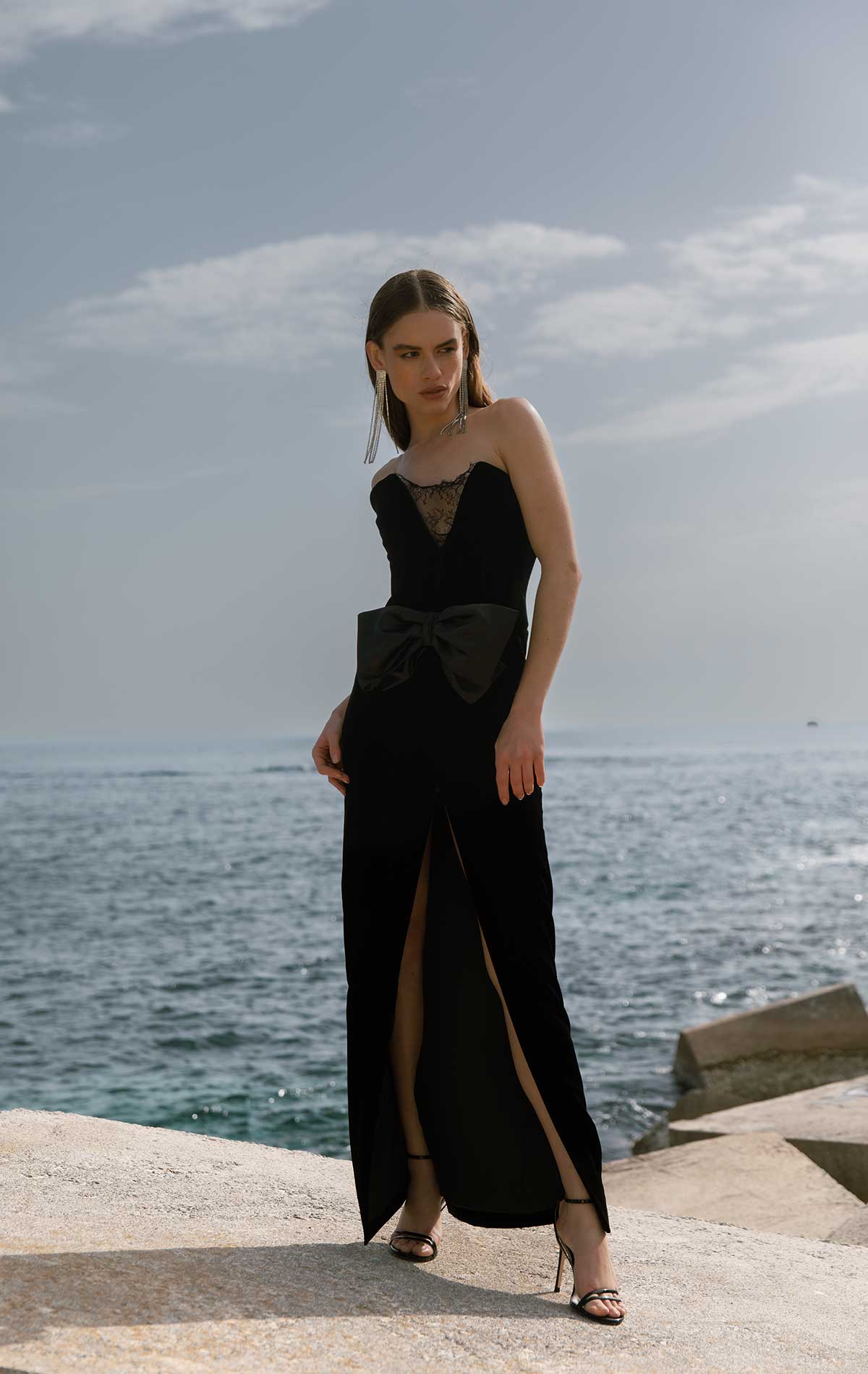 Vivienne Dress Black Velvet - Silvia Astore