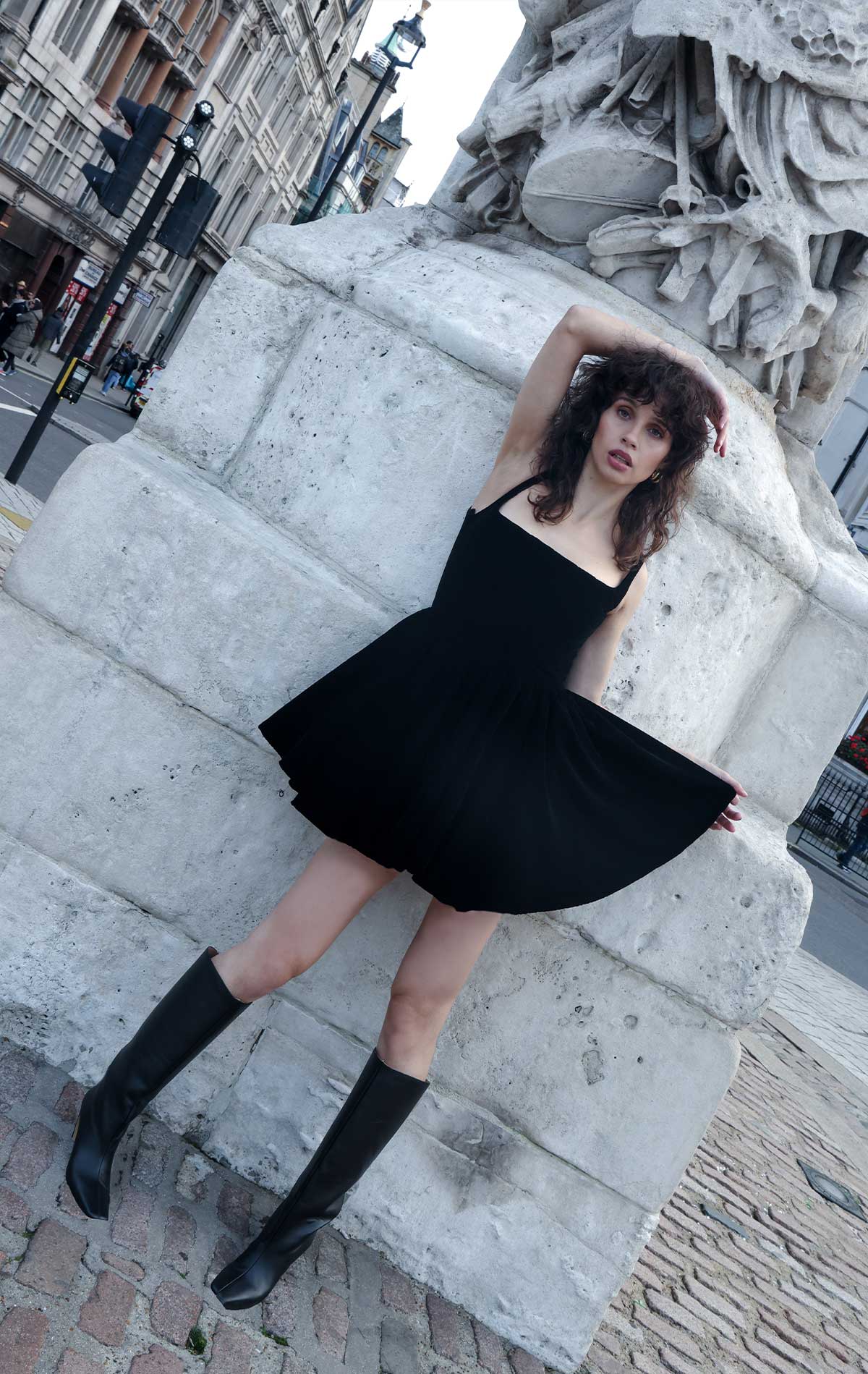 Annie Dress Black Velvet - Silvia Astore