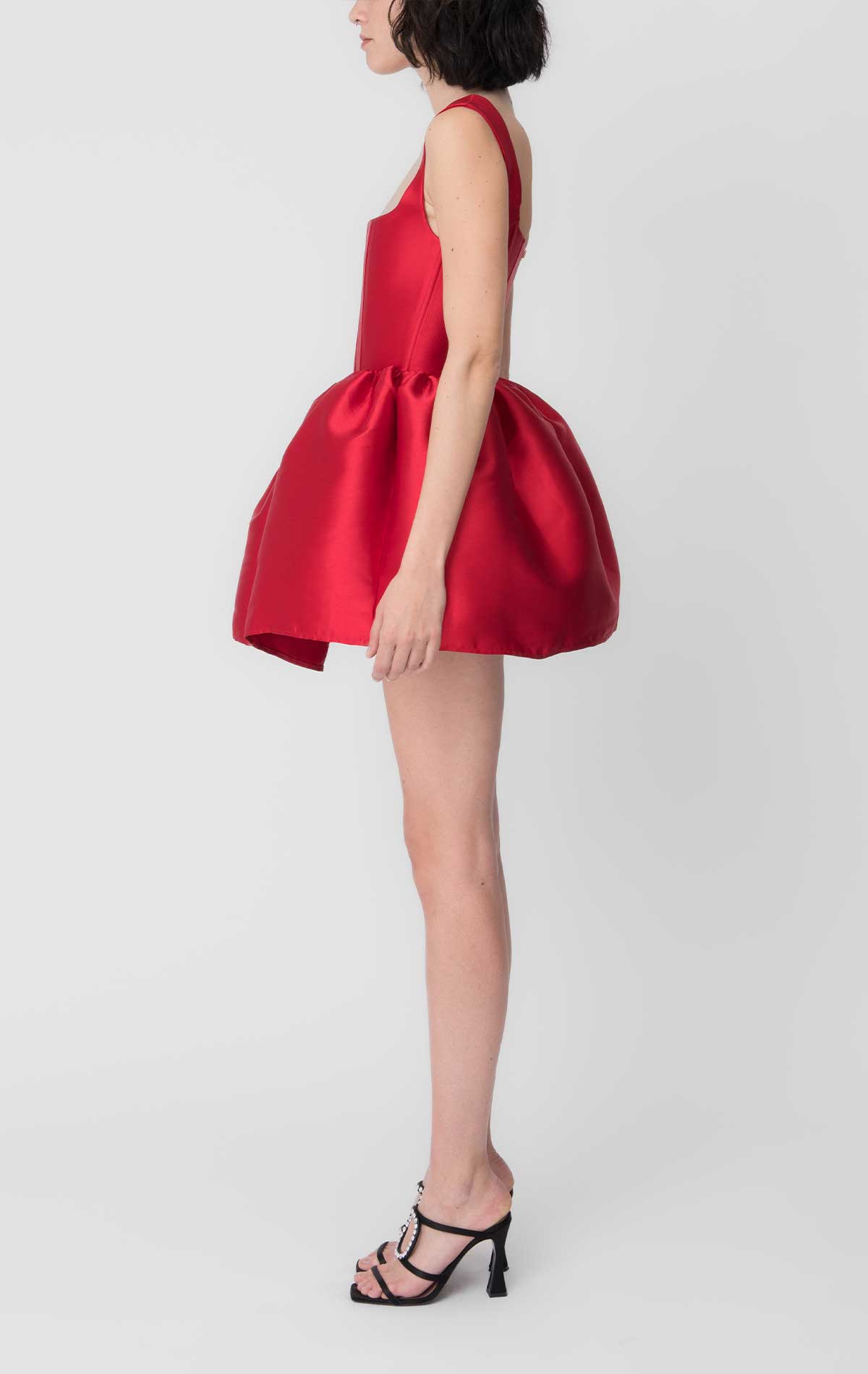 Annie Dress Red Mikado - Silvia Astore