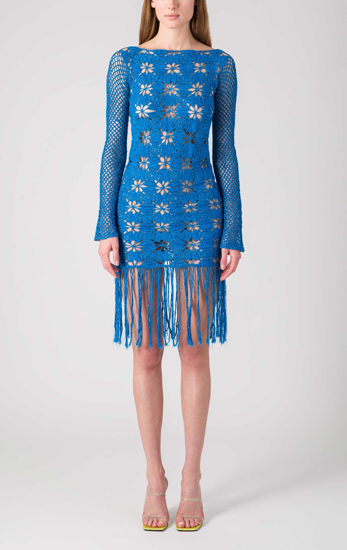 Camelia Dress Turquoise Crochet - Silvia Astore