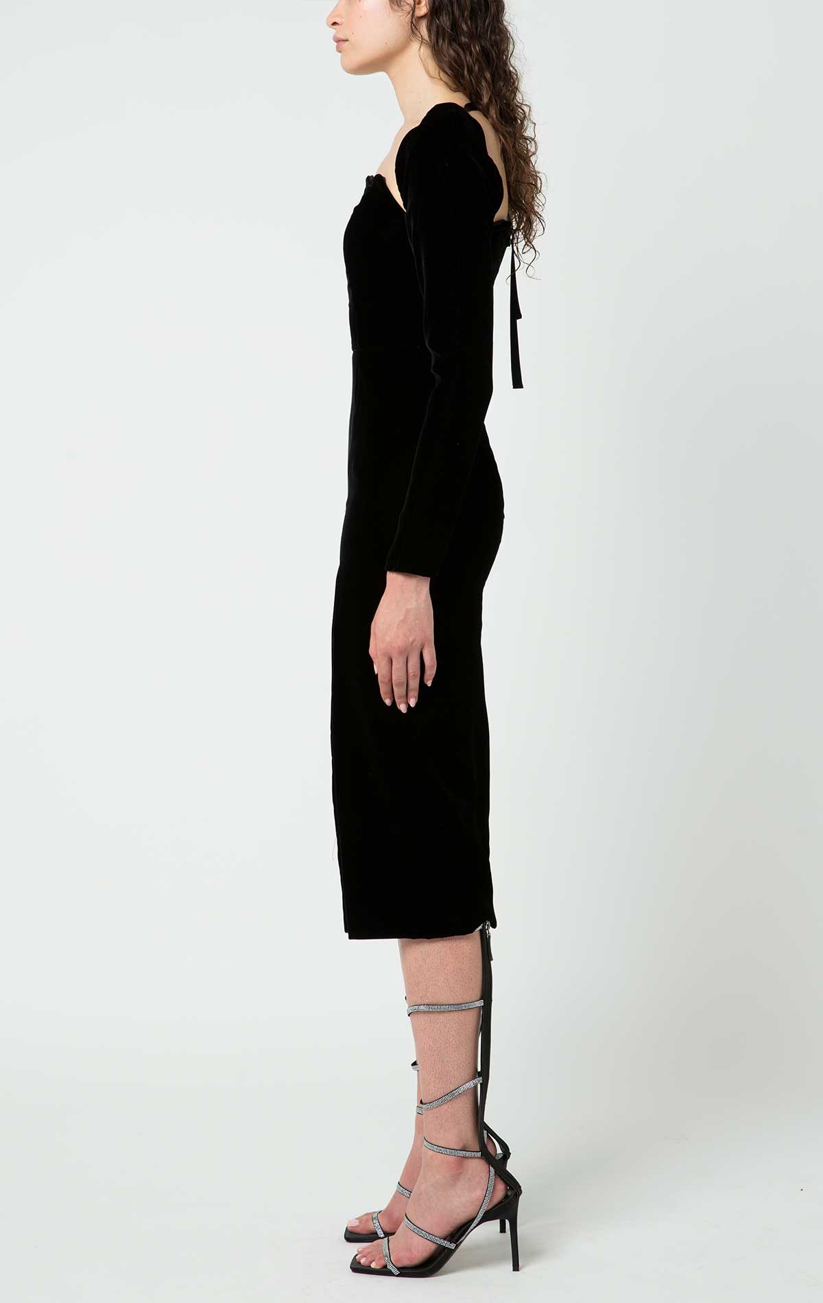 Chloe Dress Black Velvet - Silvia Astore