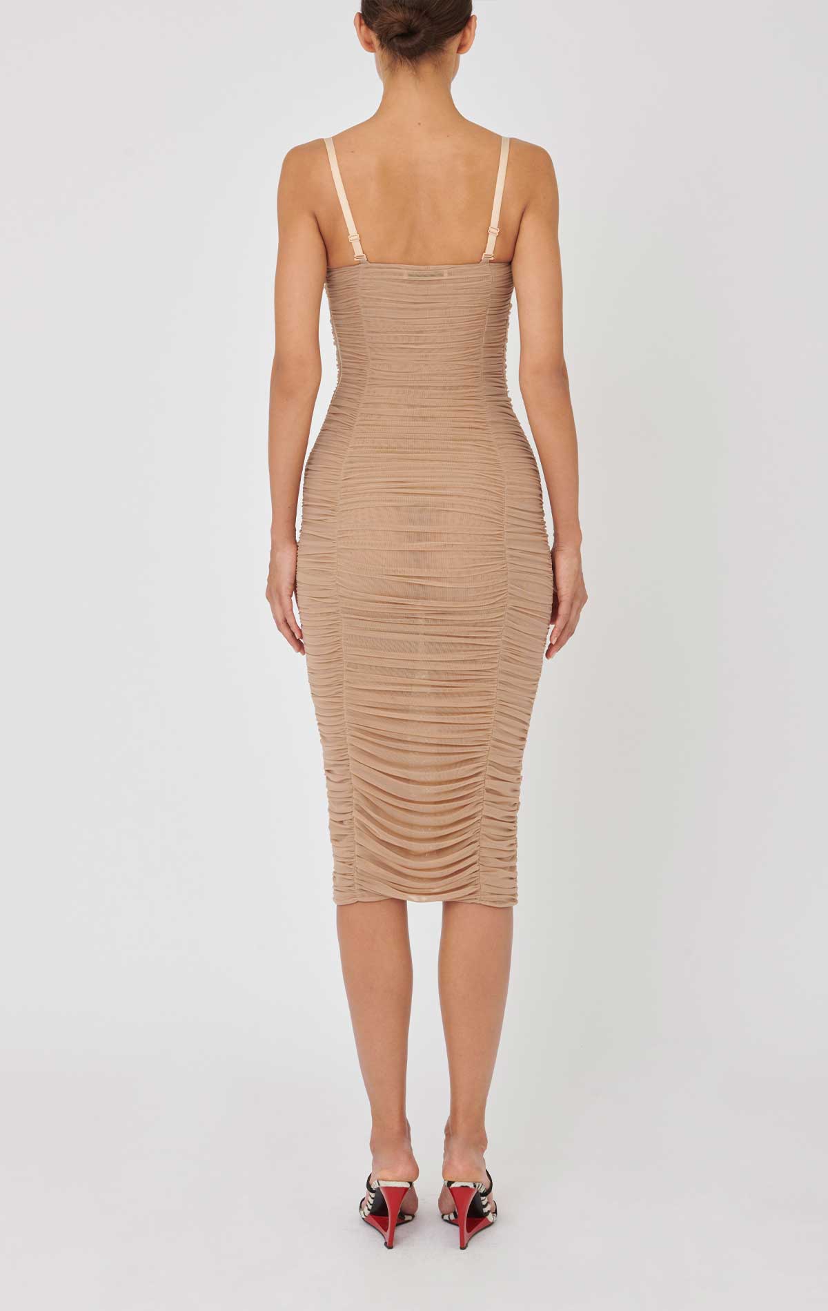 Frida Dress Nude Stretch tulle - Silvia Astore