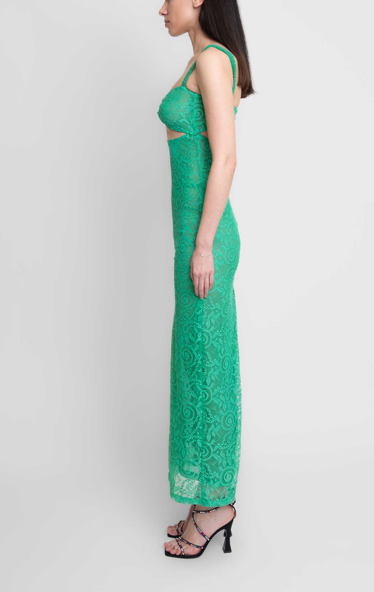 Isa Dress Emerald Green Lace - Silvia Astore