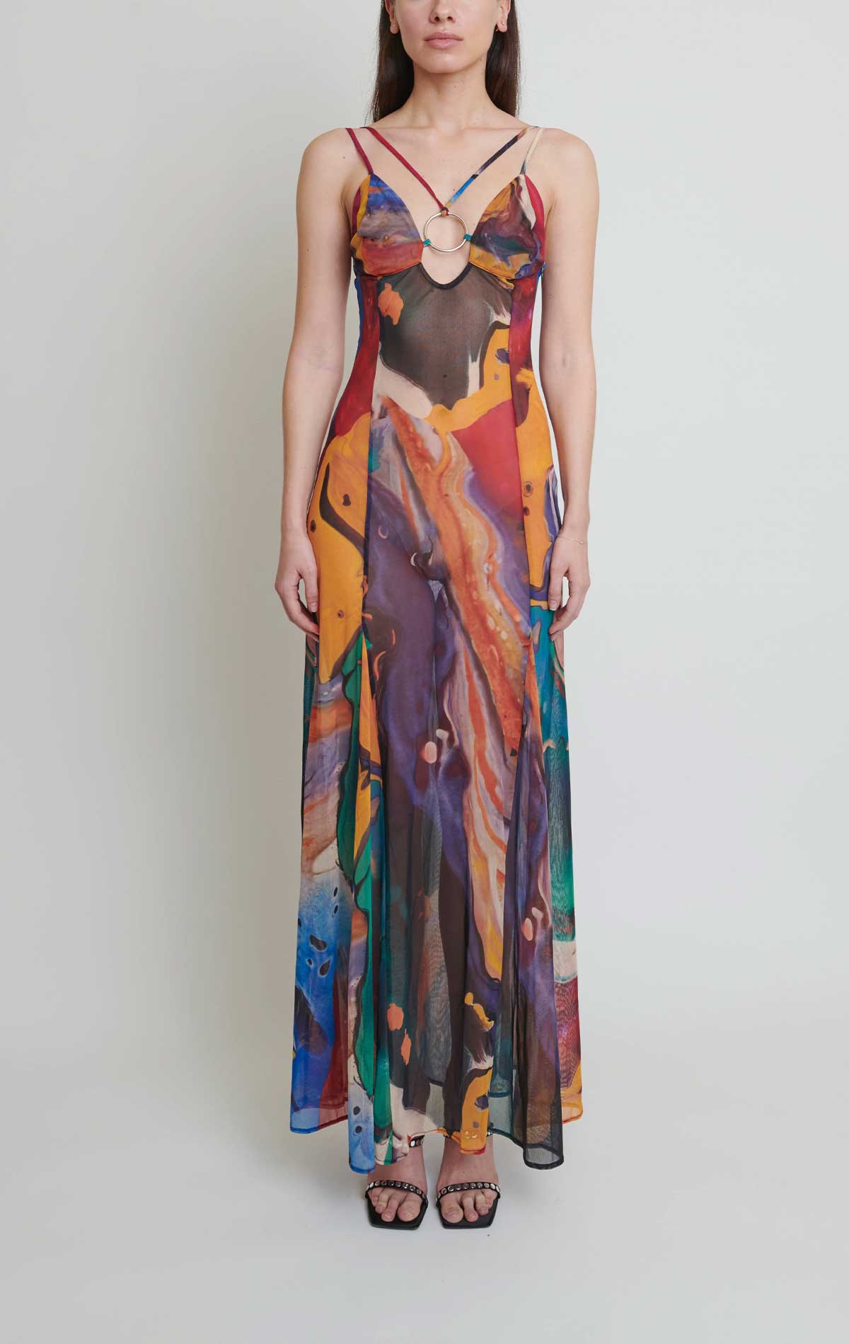 Nyx Dress Watercolor print Mesh - Silvia Astore