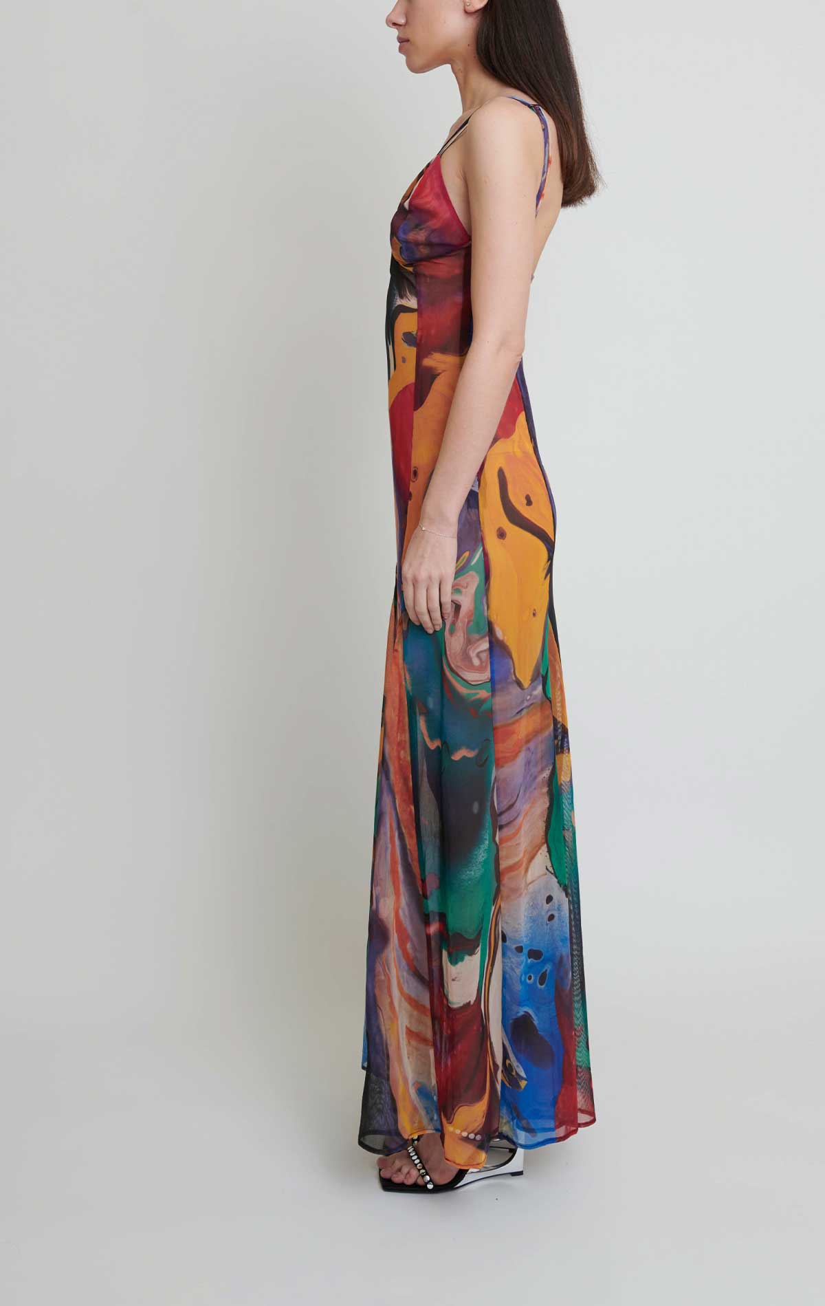 Nyx Dress Watercolor print Mesh - Silvia Astore