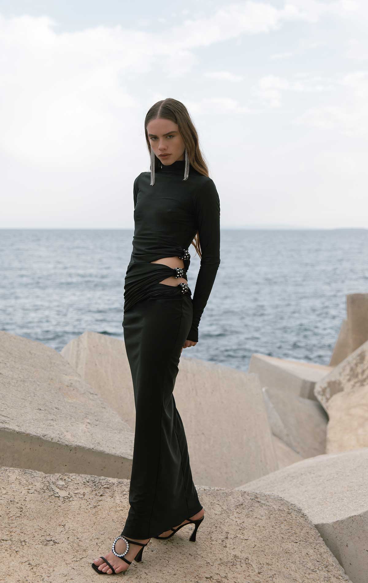 Nora Dress Black Lycra - Silvia Astore